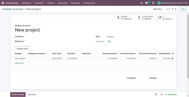 analytic accounts In Odoo