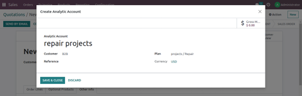 Analytic Accounting In Odoo Define epair subplan that we created in analytical accounts -Odoo