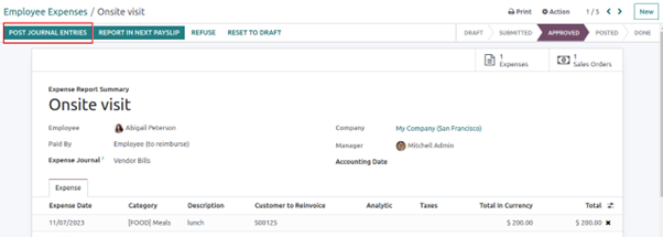 Employee Expenses Management In Odoo