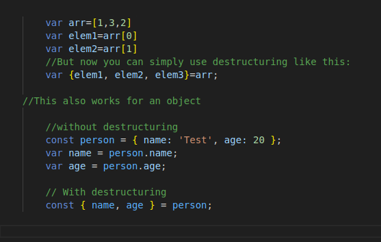 Destructuring In JavaScript