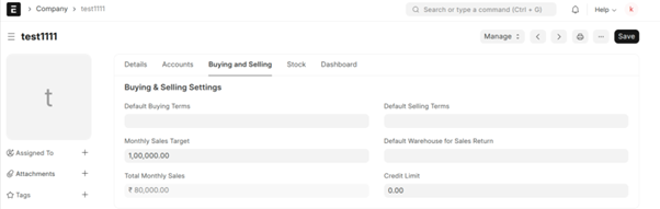 How to Set Up Company Sales Goals in ERPNext Set the Monthly Sales Goals for the Company
