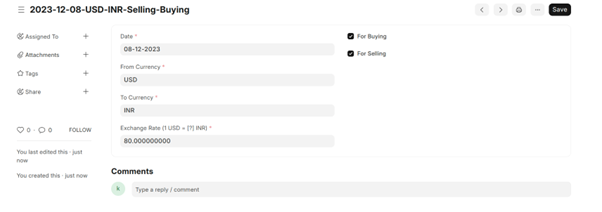 Managing Multi Currency in ERPNext The Currency Exchange Rate: ERPNext