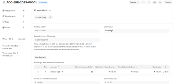 Managing Multi Currency in ERPNext Revaluation of Exchange Rates: ERPNext