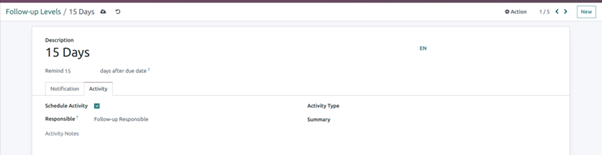 Follow up Levels Configuration in Odoo