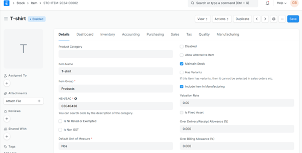 Use-case of Attribute in ERPNext