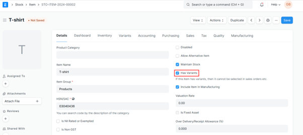 Use-case of Attribute in ERPNext