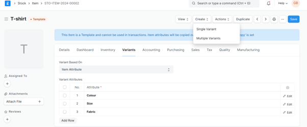 Use-case of Attribute in ERPNext