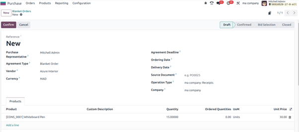 How can we Manage Blanket Orders in Odoo 17 Create Blanket Order: Step by Step Guide