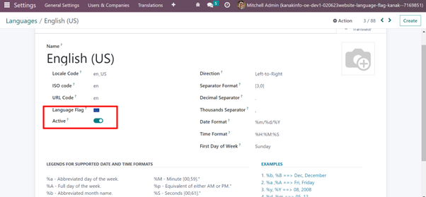 Overview of Website Language Flag Odoo Module