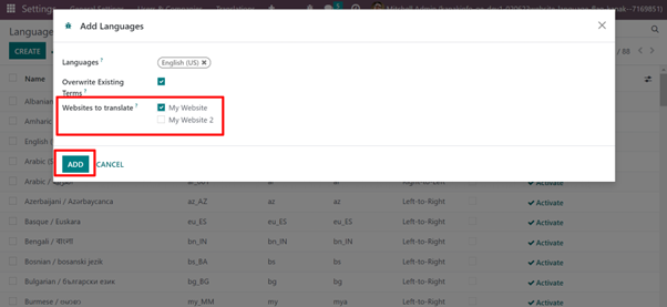 Overview of Website Language Flag Odoo Module