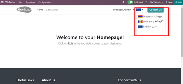 Overview of Website Language Flag Odoo Module