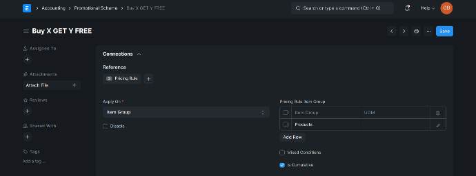 Promotional Schemes In ERPNext (BUY X GET Y FREE) Create Promotional Schemes that are linked with Pricing Rules in ERPNext