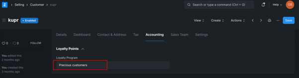 Loyalty Program In ERPNext Define a Loyalty Program for the Customer