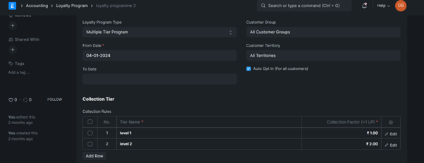 Loyalty Program In ERPNext Step to go "Loyalty Program" Section in ERPNext
