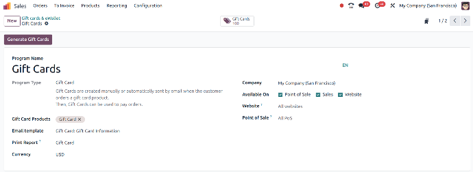 Generate Gift Card In Odoo How we can Configure the Gift Cards in Odoo17