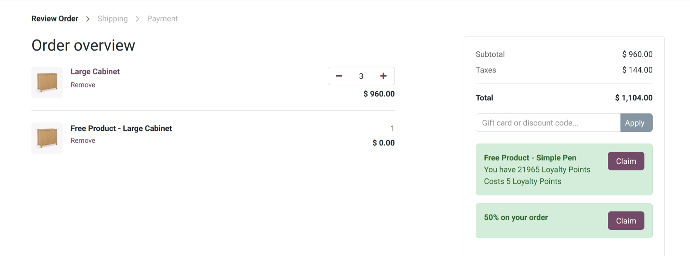 Configure Buy X Get Y Free Program and Loyalty Cards Program in Odoo17 Use Case of BUY X GET Y FREE Program