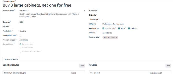 Configure Buy X Get Y Free Program and Loyalty Cards Program in Odoo17 BUY X GET Y FREE: Steps to Configure the Program