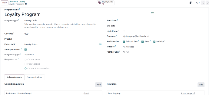 Configure Buy X Get Y Free Program and Loyalty Cards Program in Odoo17 Use Case of Configure Loyalty Cards