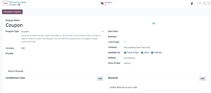 Coupon and Next Order Coupon In Odoo 17 How we can Configure the coupon program in Odoo