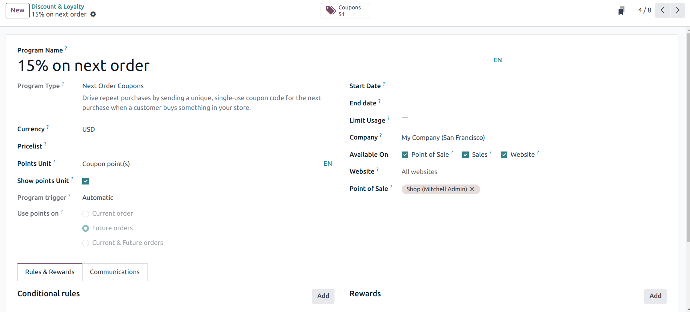 Coupon and Next Order Coupon In Odoo 17 Use-case of Create New Coupon Program in Odoo