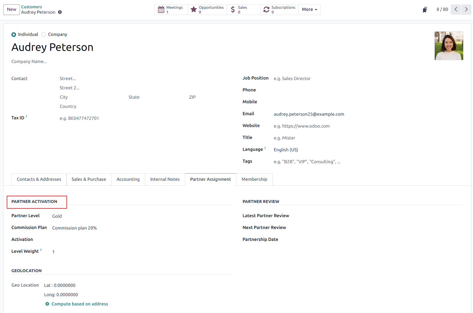 How To Manage Commission Plans in Odoo 17 Assign Partner Levels to the Customer
