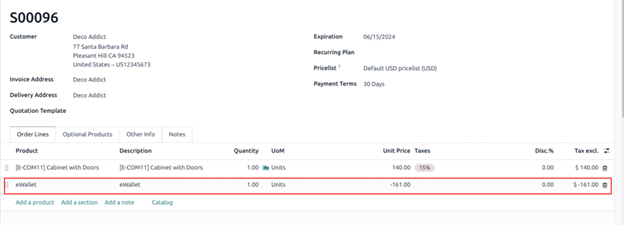 Ewallet In Odoo v17 Configure Ewallet Program in Sale Order