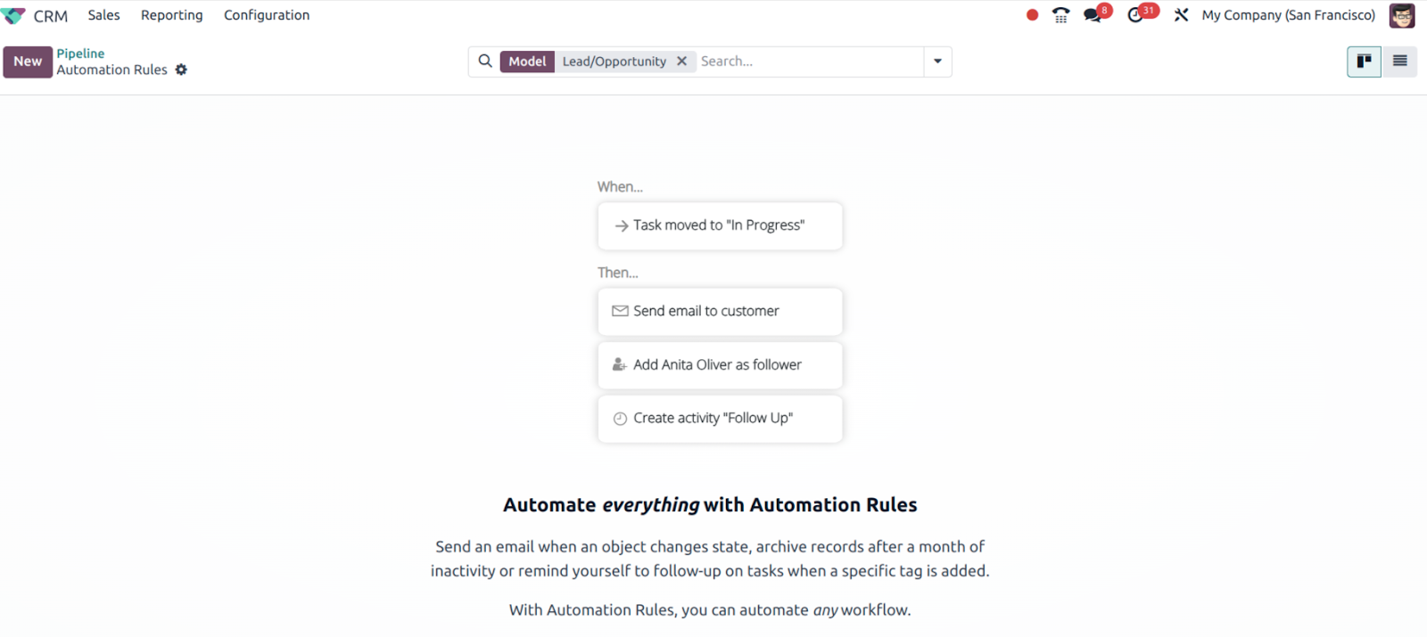 Create Automation in Odoo 17 CRM Steps to Create Automation Rules in Odoo v17