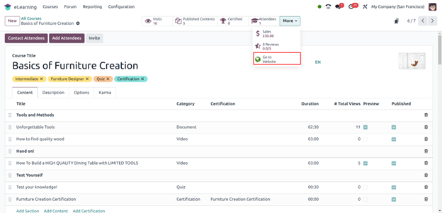 E-Learning Module In Odoo17 Create the Elearning Courses and Integrate Certification in Odoo 17