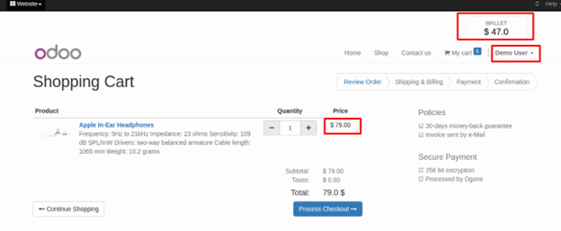 Website Wallet Module in Odoo Buy products using Wallet (Partial Payment via Wallet)