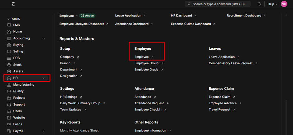 Employee master dashboard in erpnext Employee master dashboard in erpnext