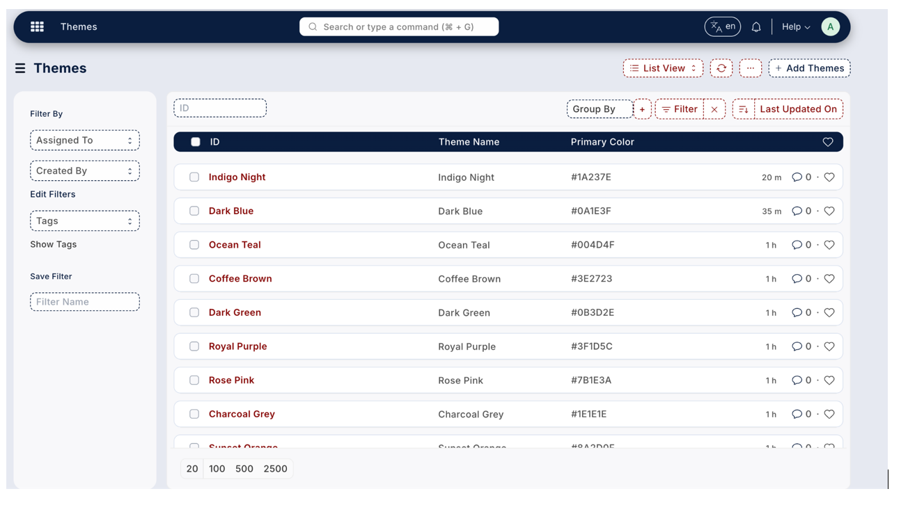 Odoo system settings page to configure default theme