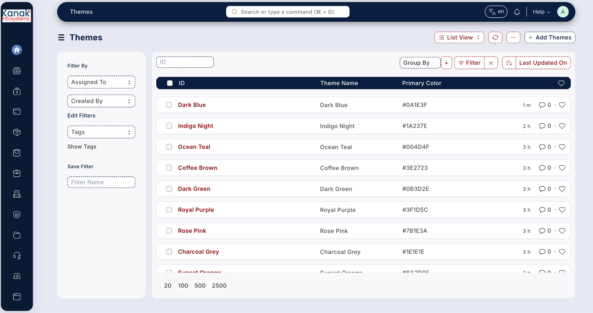 Odoo user theme switcher options