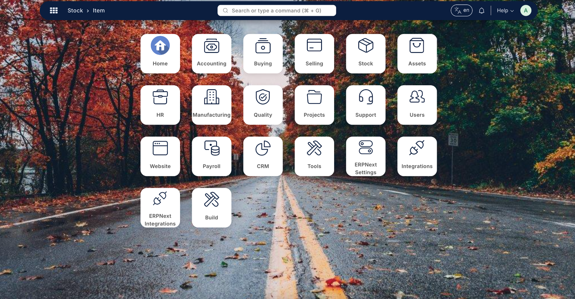 Full Screen Menu Layout