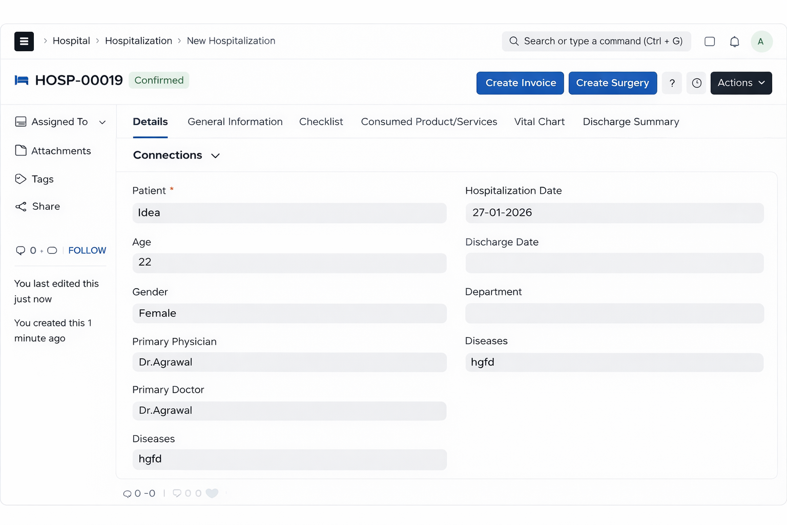 ERPNext Hospital Bed Allocation Screen
