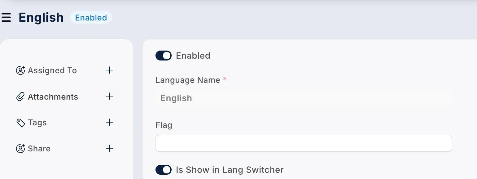 Language Switcher- Frappe Theme