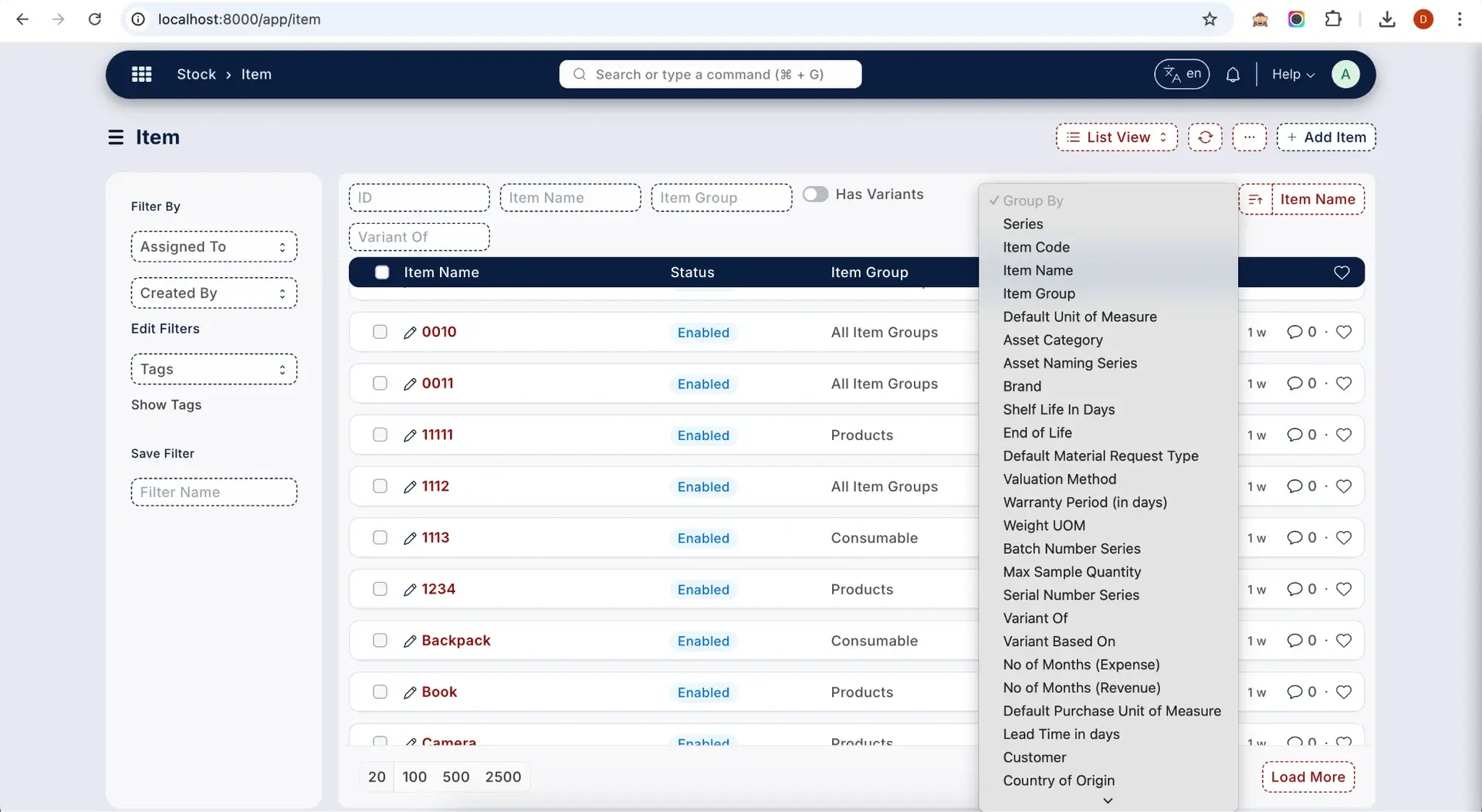 Group By Filtering- Frappe Theme