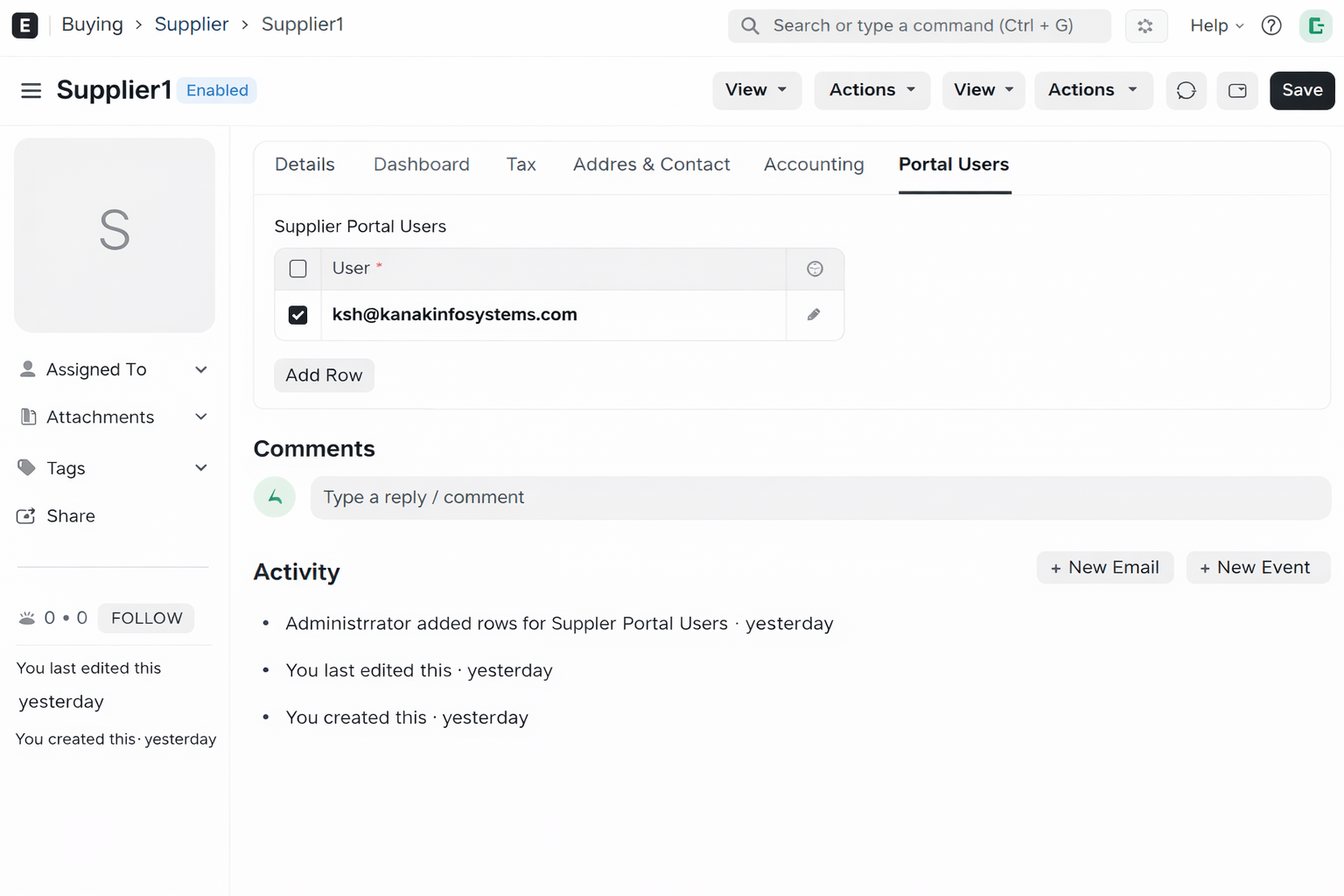 Real-Time Supplier Inventory Status