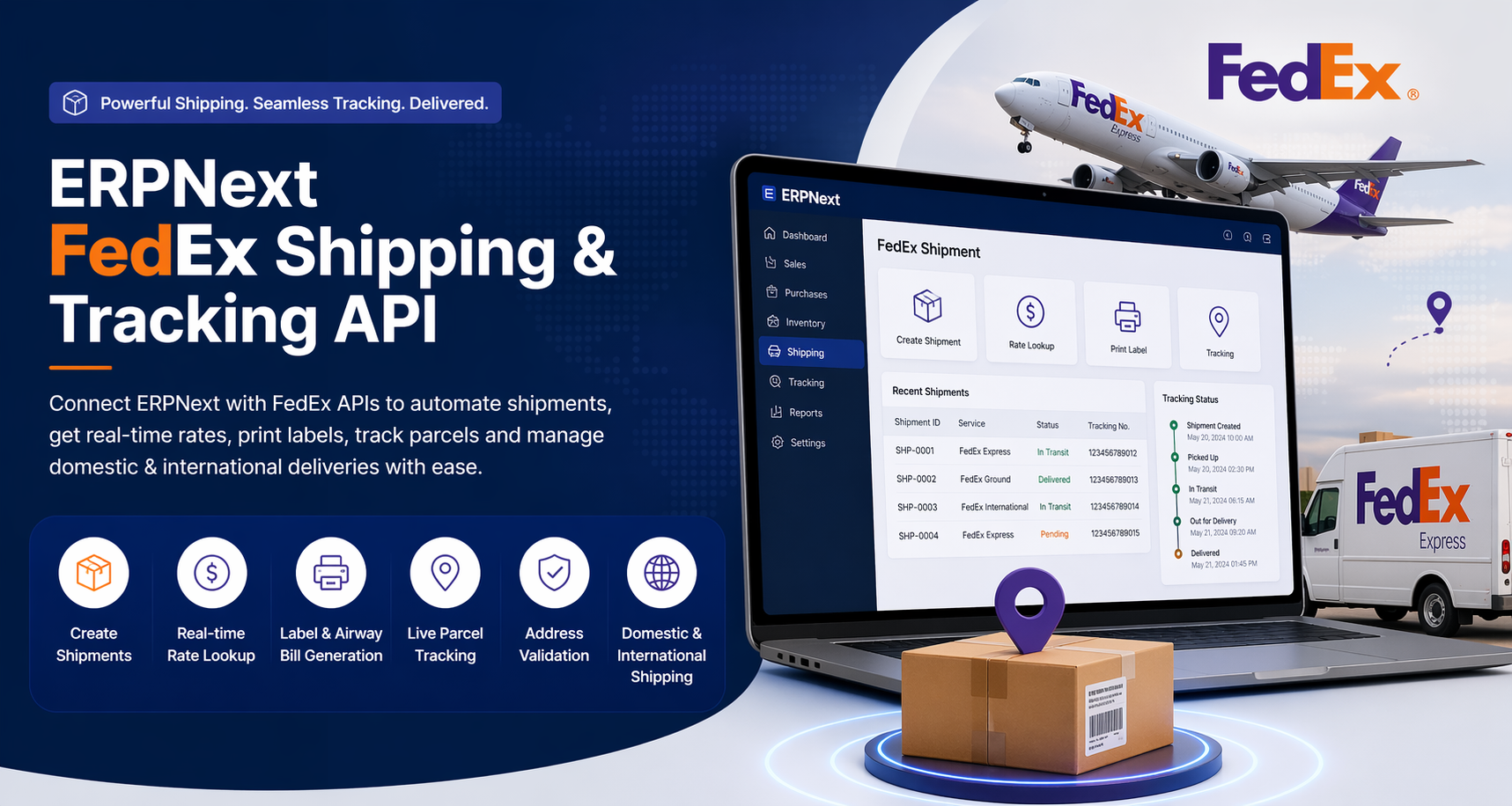 ERPNext FedEx Shipping & Tracking API  