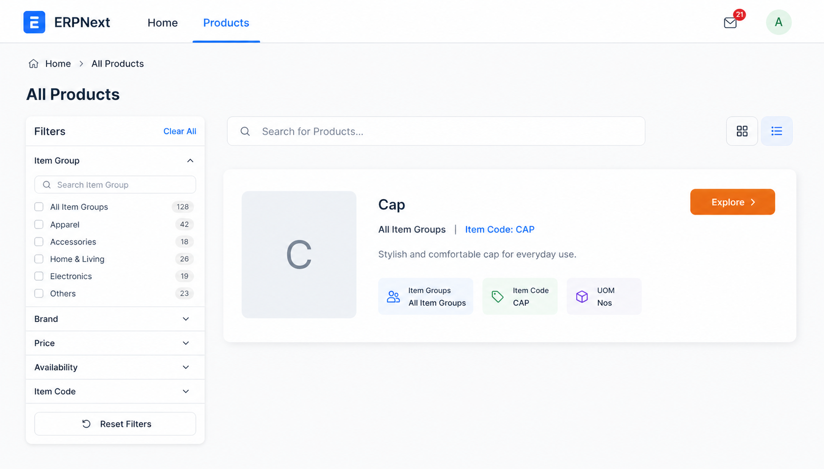 ERPNext Website Variant Matrix