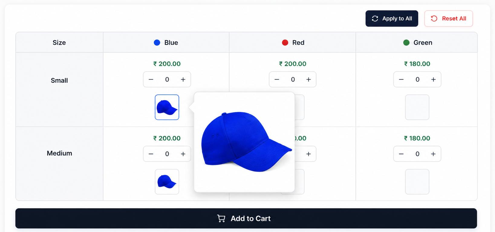 ERPNext Website Variant Matrix
