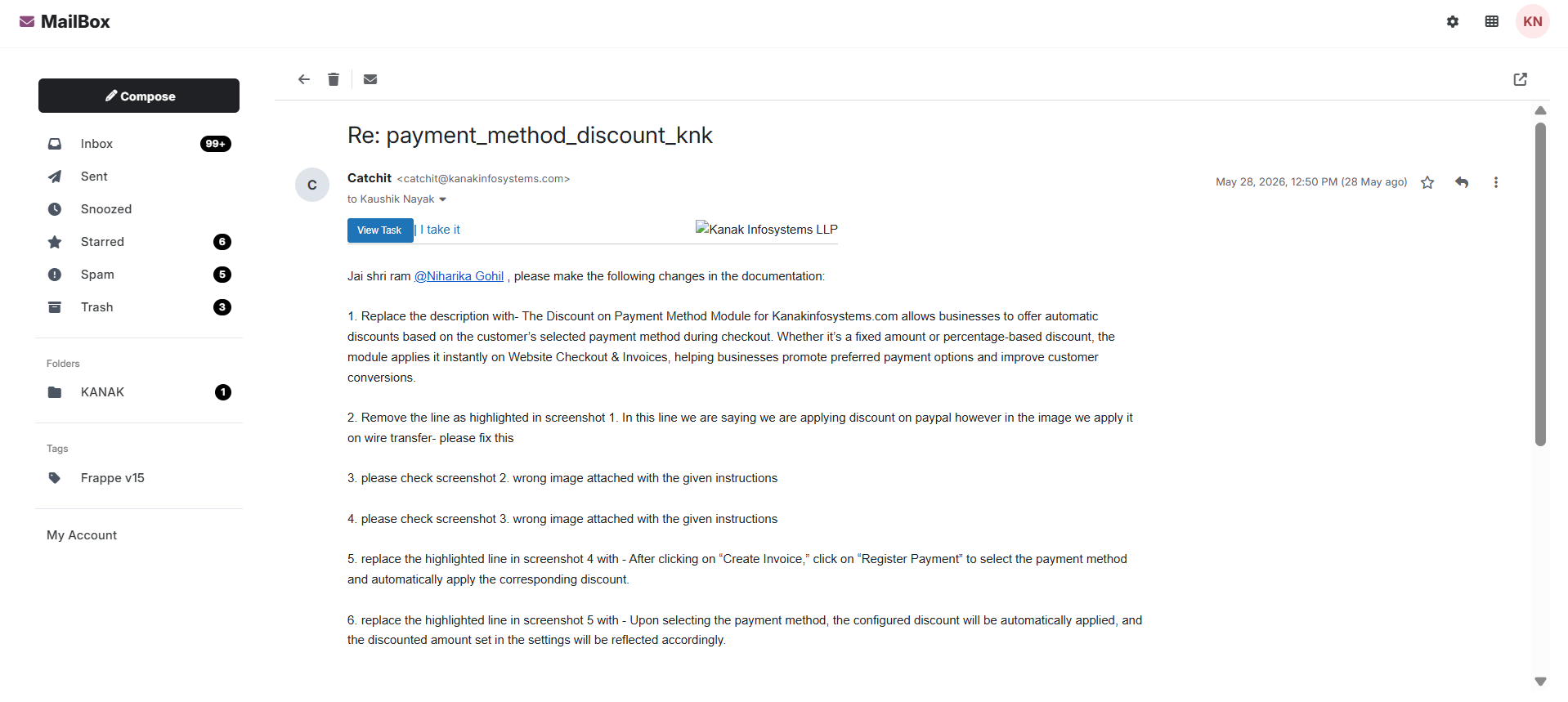  Manage Emails from the Inbox