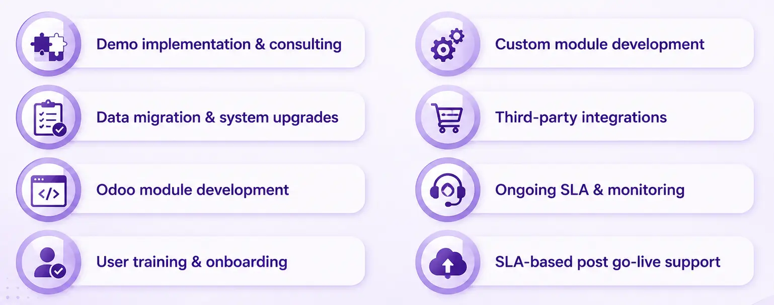 Odoo Services offered by Kanak Infosystems