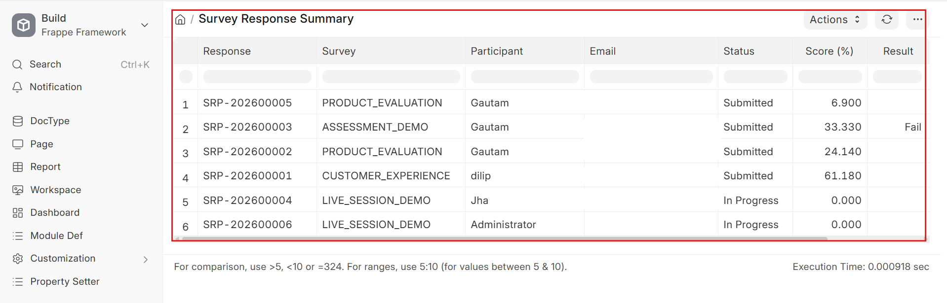 Frappe Survey Management