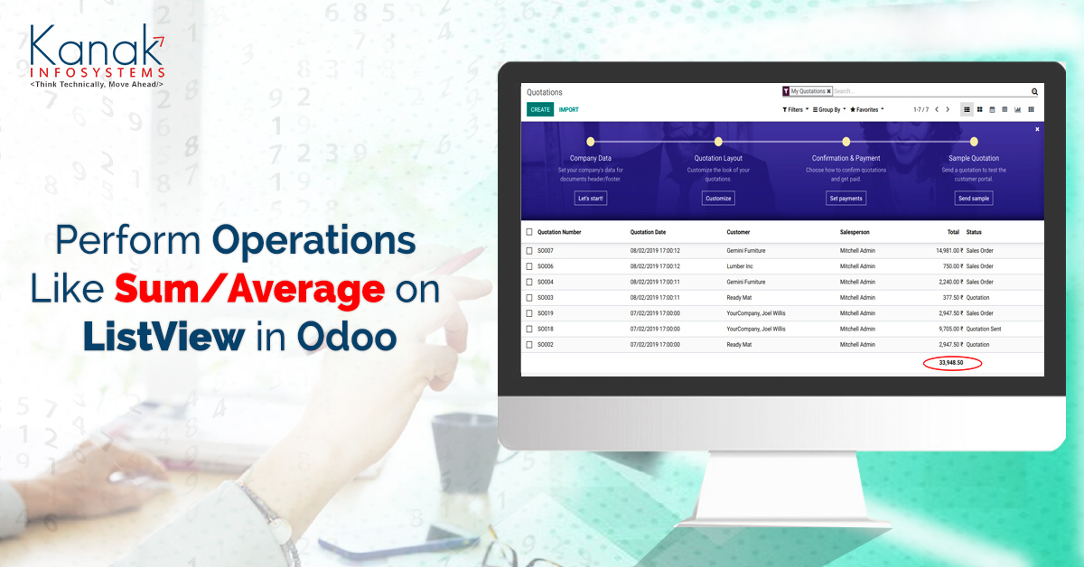 Perform Operations Like Sum/Average On The ListView In Odoo