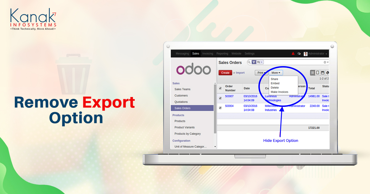 Remove Export Option